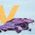 thumbnail image 2 of Eric Carle Elementary Blue Alphabet Kids Machine Washable Area Rug Blue/Orange, 6'6"x9'5", 2 of 9