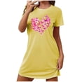 thumbnail image 2 of Simua Chemise de Nuit Grande Taille pour Femmes, Manches Courtes, Imprimé Mignon, Ample, 2 of 5