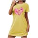 thumbnail image 2 of Camisón corto de talla grande para mujer, camisón de manga corta con estampado de pecho a la moda, camisón para mujer, 2 of 5