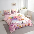 thumbnail image 3 of Manfei Kawaii Elf 7-Piece Twin Bedding Sets,Cute Daisy Floral Bedding Comforter Set,Colorful Cartoon Wings Sheet Sets For Kids,Breathable Home Decor Reversible, 3 of 8