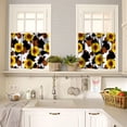thumbnail image 2 of Animal Skin Theme Window Treatments Valance Curtains,Western Farm Cowhide Sunflower Print Teenage Kids Bedroom Living Room Kitchen Decorative Valance, 2 of 5