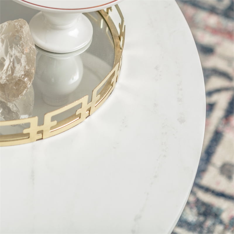 Modern Round White Faux Marble Coffee Table With Gold Base Com - Gold X Base Faux Marble Round Coffee Table Modern Round White Faux Marble Coffee Table With Gold Base Com - Gold X Base Faux Marble Round Coffee Table