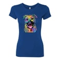 thumbnail image 2 of Don't Judge My Pitbull I Won't Judge Your Kids Funny Dog Lover Womens Slim Fit Junior Tee, Royal, X-Large, 2 of 3
