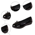 thumbnail image 6 of Womens Slip On Wedge Bow Knot Ballet Flat Shoes Patent Leather Casual Dress Shoes Solid Color Non Slip Loafers Black Size 7.5, 6 of 7