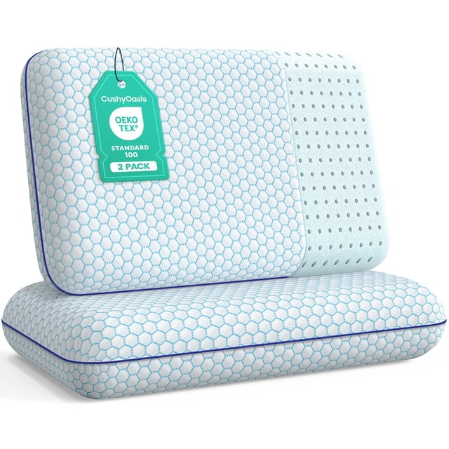 Set de 2 almohadas CushyOasis de espuma viscoelástica, tamaño estándar