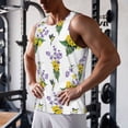 thumbnail image 5 of Gukieu Lavender Flowers Print Men's Quick Dry Fitness Vest, Round Neck Sleeveless Fitness Bodybuilding Top-X-Large, 5 of 7