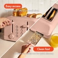 thumbnail image 4 of bella tostador de 4 rebanadas, control de sombra de 6 ajustes con botones de recalentamiento y cancelación, bandeja extraíble para migas, antiatascos y apagado automático, 900 W, flor, 4 of 5