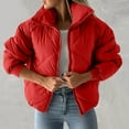 thumbnail image 3 of Clearance! Lisingtool Jackets for Women Women's Pockets Full Zip Long Sleeve Quilted Jacket Short Bubble Coats Promotion Sale, 3 of 9