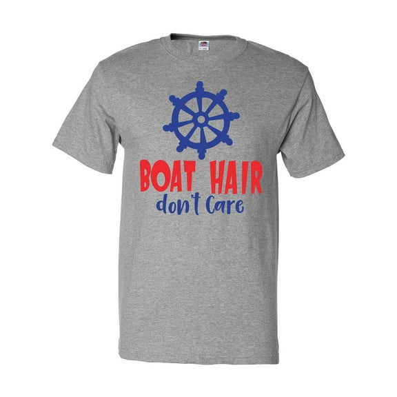 Inktastic Boat Hair Don't Care, Boat's Wheel, Ship's Wheel T-Shirt