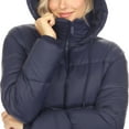 thumbnail image 5 of White Mark Women's Long Sleeve Zip Hooded Puffer Jacket with Pockets, 5 of 5