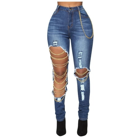

Pianpianzi plus Size Pants Costume plus Size Maternity Sweatpants Pants Suits for Women plus Size Tall Women Slim Washed Ripped Hole Gradient Long Jeans Denim Sexy Regular Pants