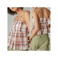 thumbnail image 6 of Biezeib Women's Plaid Crop Camisole Fitted Square Neck Spaghetti Strap Backless Ruffle Tops for Summer, 6 of 6