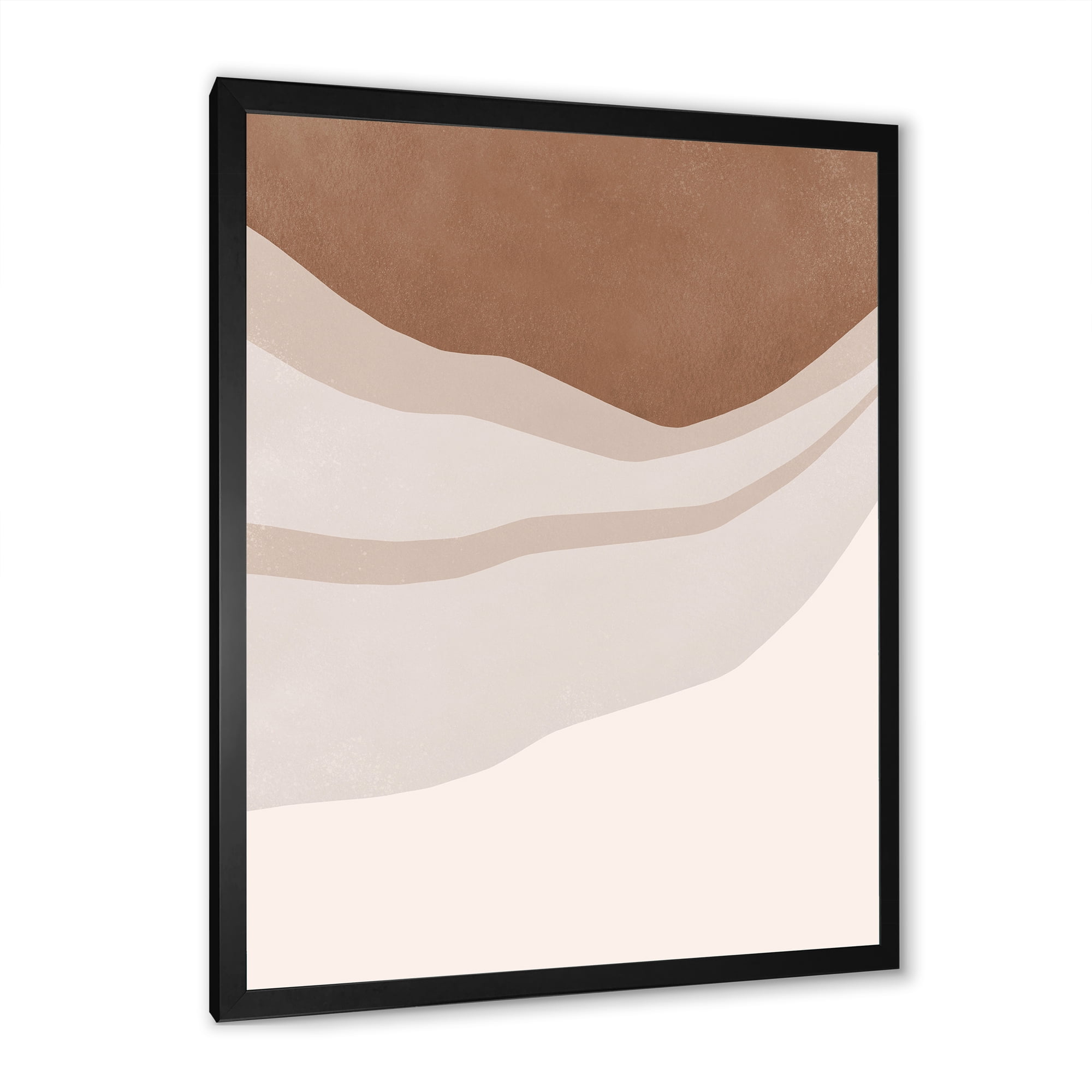 Designart 'Ivory and Terracotta Shapes with Scuff Effect' Modern Framed Art Print
