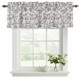 thumbnail image 2 of Spring Flowers Valances for Windows, Decorative Rod Pocket Window Valance Curtains, Farmhouse Grey-blue Pastoral Floral Leaf Short Curtain Drapes for Kitchen/Living Room, 2 Panels, 54" W x 18" L, 2 of 8
