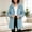 Blue Womens Long Fleece Coat, variant on Womens Long Fleece Coat Full Zip Up Hooded Fuzzy Jacket Cable Knit Texture Warm Winter Casual Outerwear with Pockets, S-3XL