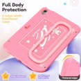 thumbnail image 5 of Heavy Duty Shockproof Case For iPad 2025 / 2022,Anti Drop Silicone+PC Layer Protective Case Handle Stand ,Shoulder Strap，Cartoon Pattern Three-layer Protective Tablet Cover,Pink,For iPad 2025 / 2022, 5 of 10
