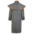 thumbnail image 2 of XL  Mens Oilskin Western Australian Waterproof Duster Coat Jacket 23101GR, 2 of 5