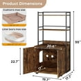 thumbnail image 4 of Litter Box Enclosure Furniture with Bookshelf, Hidden Litter Box Cabinet for Indoor Cats, Rustic  House with Storage Shelves, Double, 4 of 7