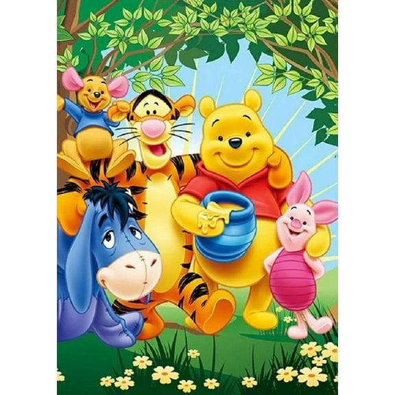 Bear Winnie Diamond Art Painting Kits, Diamond Art, Full Drill 5d Diamond Dots Kits Gem Art for Adults Wall Home Decor(12"x16")