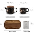 thumbnail image 2 of Taimei Teatime Tea Sets for Adults, 25oz Black Ceramic Teapot Set with Infuser Tea Cups and Wooden Serving Tray, Modern Marble Design Tea Sets Giftable for Women & Tea Lovers, 2 of 8