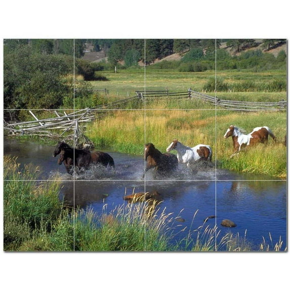 Horse Ceramic Tile Mural Kitchen Backsplash Bathroom Shower 402907-L43