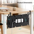 thumbnail image 3 of No Drill Under Desk Cable Management Tray, 31.5" Clamp Mount Desk Cable Organizer, Large Capacity Fabric Cord Management for Power Strips & Wires, Under Desk Wire Management for Office & Home, 3 of 10