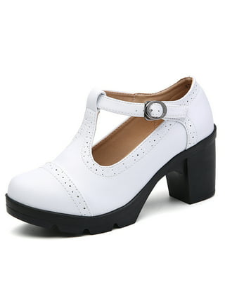 JOY T-STRAP STITCH DOWN MARY JANE IN WHITE – PRETTY LITTLE THINGS AT  NEW-BOS, INC.