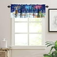 thumbnail image 4 of Christmas Snowman Curtain Valances Xmas Tree Snowflake Fireworks Winter Rustic Farmhouse Kitchen Decor Window Treatment Valances for Bedroom Living Room Bathroom 54 W x 18 L 1 Panel, 4 of 5