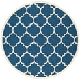 thumbnail image 2 of Safavieh Courtyard Alyssa Geometric Indoor/Outdoor Area Rug, Navy/Beige, 7'10" x 7'10" Round, 2 of 9