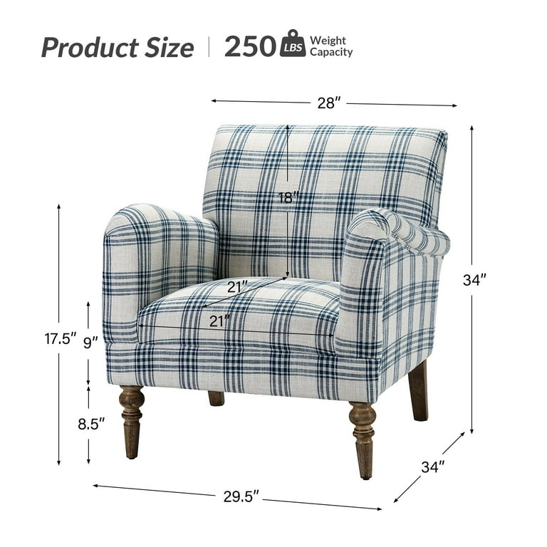 Navy plaid chair sale
