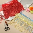 thumbnail image 4 of Uxcell 10 Yards 10 Inch Shiny Sequined Tinsel Fringe Trim, Sparkling Spangle Curtain Fringe Paillette Lace Fabric Streamer for DIY Latin Dance Costume Clothing Birthday, Gold, 4 of 6