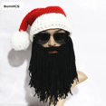 thumbnail image 2 of BomHCS divertido regalo sombrero de Papá Noel con barba grande 100% hecho a mano gorro de Navidad gorro de fiesta máscara, 2 of 4