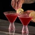 thumbnail image 3 of Pink Hobnail Martini Glasses - Embossed Martini Glasses - 9oz, 3 of 8