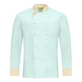 thumbnail image 5 of GrmtClth Chef Jacket for Men Double-Breasted Classic Cook Coat Long Sleeve Comfy Soft Chef Uniform Mint Green XS, 5 of 6
