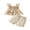 Khaki, variant on Toddler Baby Girl Summer Outfit 6 9 12 18 24 Months 2T 3T Strawberry Embroidered Plaid Bows Ruffled Trim Tank Tops and Shorts 2 Pcs Clothes Set