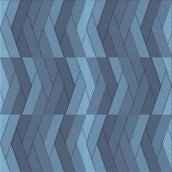 Ahgly Company Indoor Square Patterned Azure Blue Area Rugs, 7' Square
