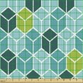 thumbnail image 2 of Geometric Fabric by the Yard, Modern Pattern Optical Cube Effect Squares, Decorative Upholstery Fabric for Sofas and Home Accents, Multicolor Blue by Ambesonne, 2 of 5