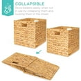thumbnail image 6 of Gnwei Wicker Storage Basket, Woven Baskets for Storage, Foldable Wicker Storage Baskets for Shelves, Cube Storage Bin for Shelves, Water Hyacinth Laundry Organizer Square Baskets, 6 of 9