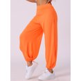 thumbnail image 3 of DARING DIVA Women's Side Slit Yoga Harem Pants M Orange, 3 of 5