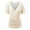 Khaki10, variant on Women's Summer Wrap V-Neck Short Sleeve Ruched Tunic Blouse Dressy Casual Top Gray M