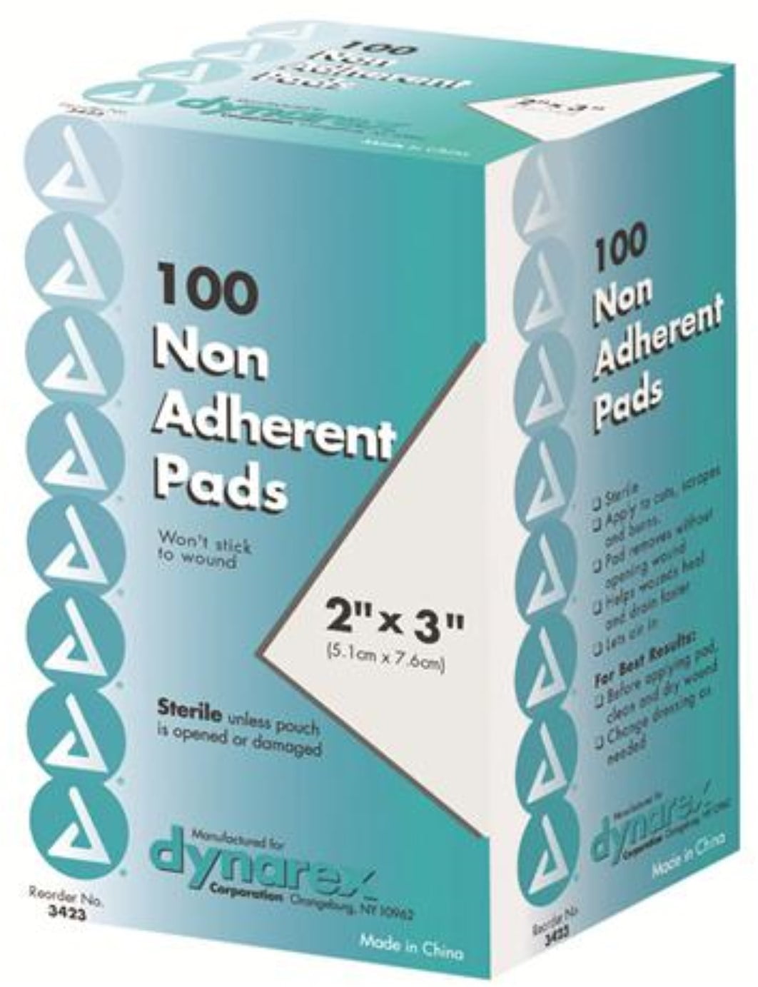 Dynarex 2' x 3' Non-Adherent Sterile Pads 100 Each