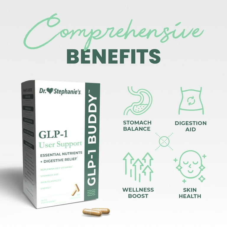 dr stephanie's glp 1 buddy Dr. Stephanie's GLP 1-Buddy, Natural Weight Support, 30 Count Supplement