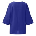 thumbnail image 4 of Hauts d'Été pour Femmes 2023 Mode Femmes Été Imprimé Trois Quarts Manches Courtes Col Rond Régulier T-Shirt Bohème Grande Taille pour Femmes, 4 of 4