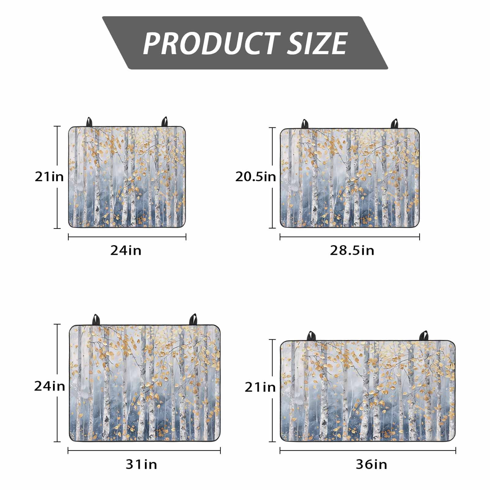 Yellow Blue Forest Stove Top Cover for Electric Stove, Heat-proof & Non Slip Glass Top Stove Cover Protector, Modern Oil Painting Art Kitchen Flat Cooktop Rubber Mat 36x21 Inches