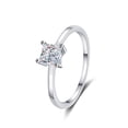 thumbnail image 2 of Anillo de plata de ley 925 para mujer, diseño de princesa, moissanita cuadrada, sencillo, chapado en oro pt950, mesón, 2 of 5