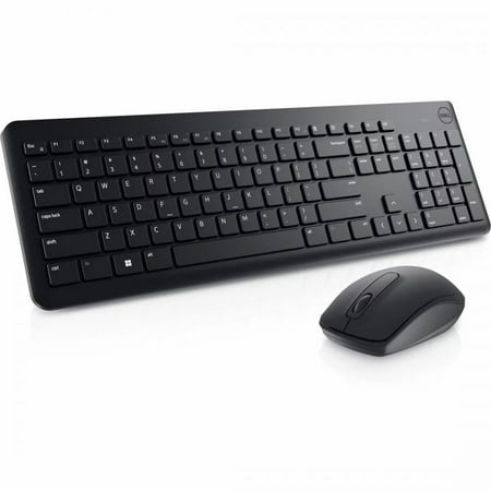 Dell KM3322W Keyboard and Mouse - USB Plunger Wireless RF 2.40 GHz Keyboard - Black - USB Wireless RF Mouse - Optical - 1000 dpi - 3 Button - Scroll Wheel - Black - Multimedia, Mute, Volume Control...