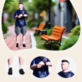 thumbnail image 6 of QccHieUs 1:64 Miniature Figure Miniature People Figurine Decorative Layout Prop Dollhouse Man Blue, 6 of 9