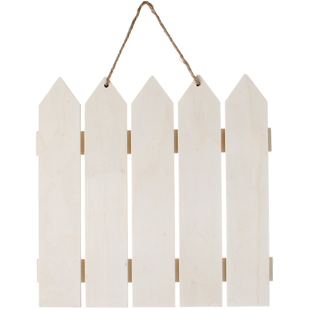 Unfinished Wood Wall Decor: Picket Fence, 10 inches - Walmart.com