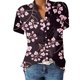 thumbnail image 1 of Gibobby Camiseta de Manga Corta con Cuello en V Camiseta manga corta con estampado flores y cuello en V encaje informal a la moda verano para mujer(Rosa,M), 1 of 3
