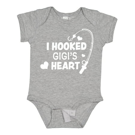 

Inktastic I Hooked Gigi s Heart with Fishing Rod Gift Baby Boy or Baby Girl Bodysuit